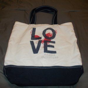 American Eagle Tote Bag White/Black